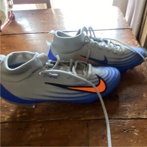 Nike Gray, Blue & Orange Youth Soccer Cleats